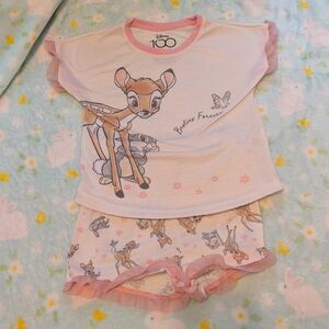 Disney Bambi Thumper Kids Pajamas Top and Shorts Pink Girl's 5T